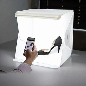 

Mini Folding Photography Light Box 2 Panel LED Light Photography Box Portable Photo Background Kit Light Box Accessories