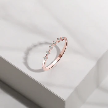 

Genuine S925 sterling silver jewelry female Korean version of the simple wild zircon ring jewelry suitable for birthday gifts