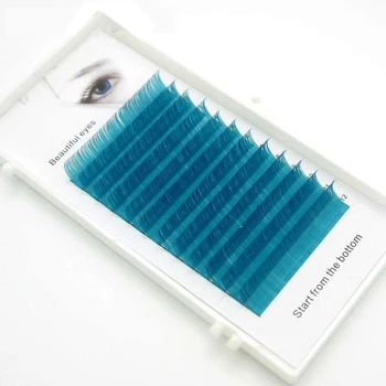 

2018 New C/D curl 0.07/0.1mm 8/15mm false lashes blue color eyelash individual colored lashes Faux volume eyelash extensions