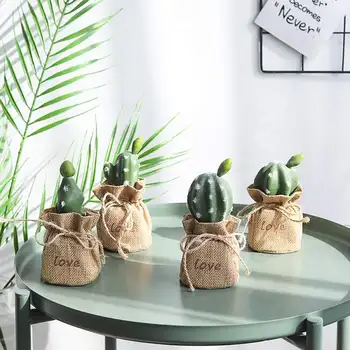 

Nordic Style Simulated Cactus Ornaments Lifelike Artificial Green Cactus Craft Ornament Pography Props Home Table Decoration