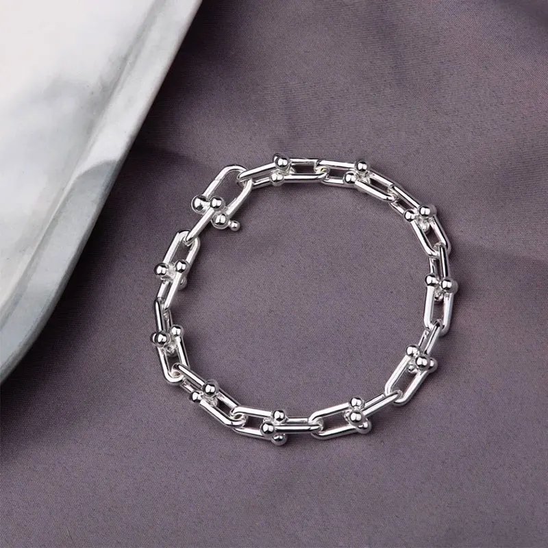 Women's S925 silver U-shaped bracelet, high quality, original, classic, elegant, multi color, women's jewelry, free delivery Women's S925 silver U-shaped bracelet, high quality, original, classic, elegant, multi color, women's jewelry, free delivery