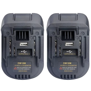 

HOT-Dm18M Battery Converter Adapter for Milwaukee 18V or Dewalt 20V Lithium-Ion Battery Convert 18V Lithium Battery 2Pcs