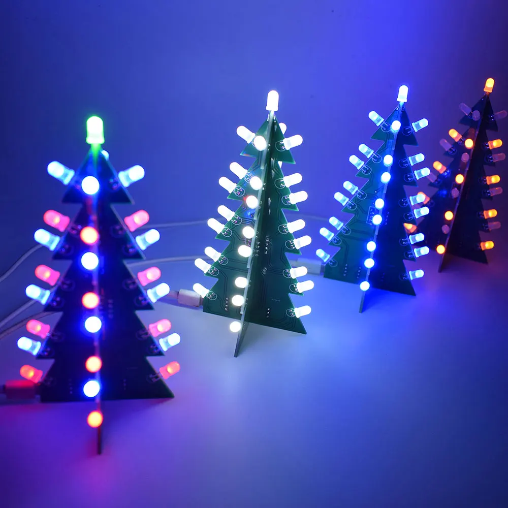 Hot New DIY Christmas Tree 3D Colorful LED Decorative Kit Mini Home Decoration | Дом и сад