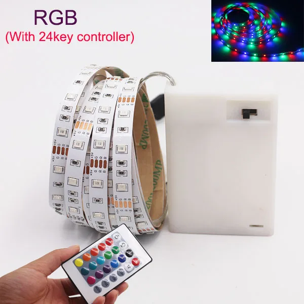 DC 5V 3AA батарея СВЕТОДИОДНАЯ лента SMD 2835 гибкий RGB светодиод светящаяся лента HD tv Настольный экран фоновый светильник - Испускаемый цвет: RGB