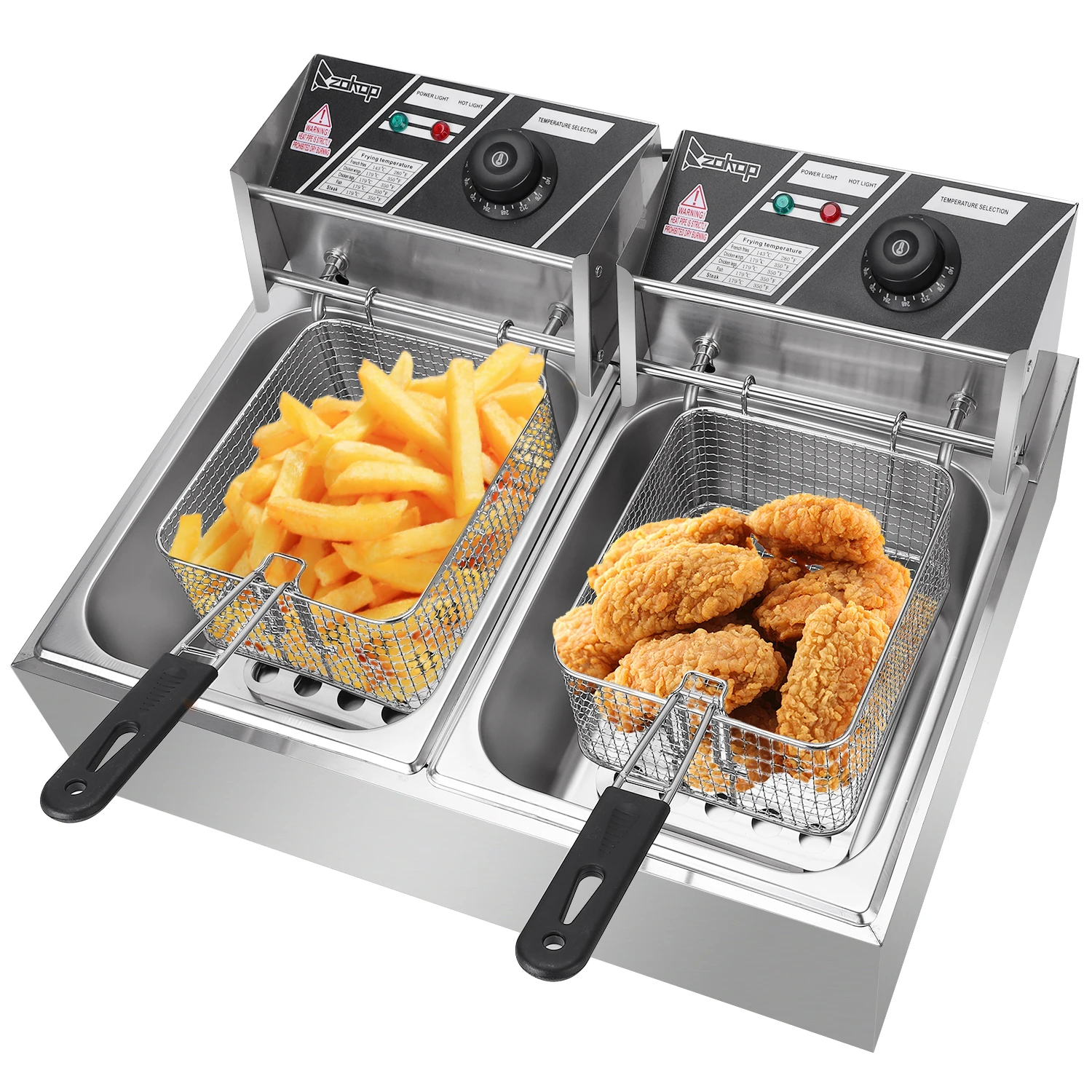 

Double/Single Oil Cylinder Electric Fryer Stainless Steel US Plug Commercial French Fries Frying Machine Fried Chicken Household