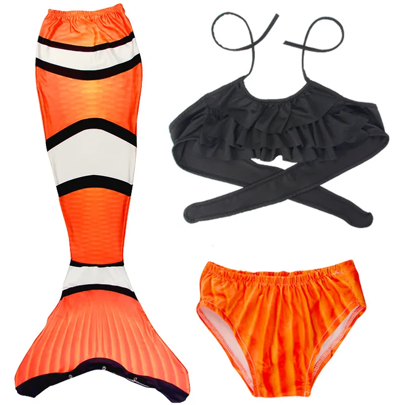 Купальный костюм русалки из 3 предметов для девочек, комплект бикини, купальный костюм для От 2 до 10 лет