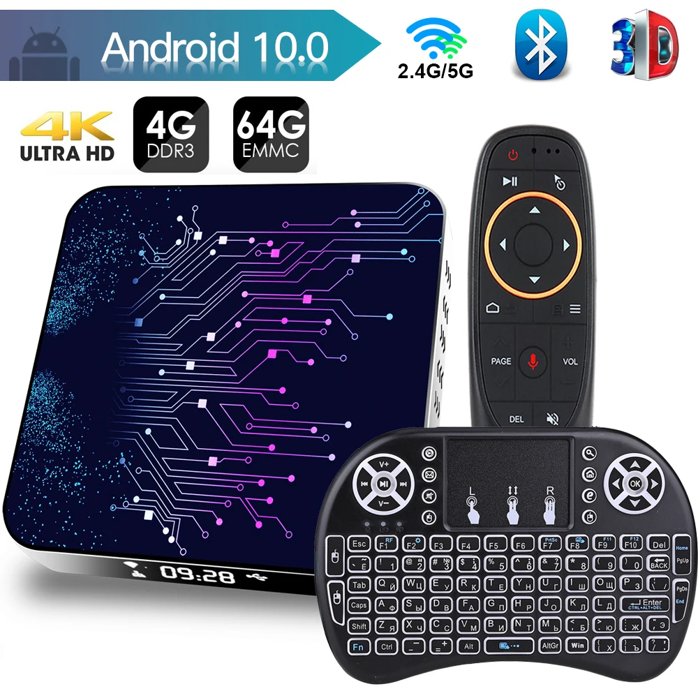 Смарт ТВ-приставка TOPSION Android 10 4 Гб 32 ГБ 64 2 4G и 5 8G двухдиапазонный Wi-Fi android BT4.0 4k HD |