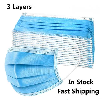 

Fast Delivery Hot Sale 3-layer Mask Face Mouth Masks Non Woven Disposable Anti-Dust Meltblown Cloth Masks Earloops Masks