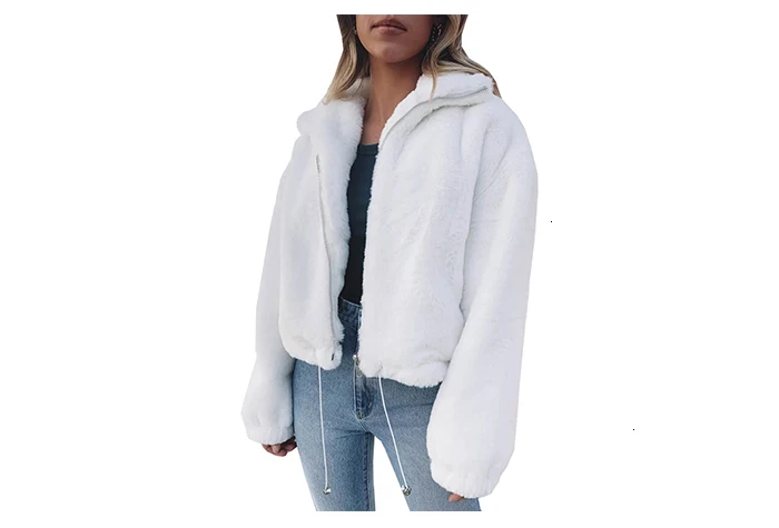 Jocoo Jolee женское элегантное белое пальто из искусственного меха зимняя теплая плюшевая теплая куртка женские плюшевые пальто повседневная верхняя одежда на молнии негабаритных размеров