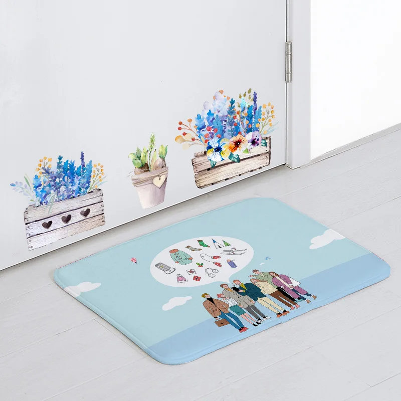Best Christmas Welcome Door Mat Bathroom Non Slip Absorbent Pad Snowman Crystal Ball Snack Bonfire Living Room Decorative Blanket