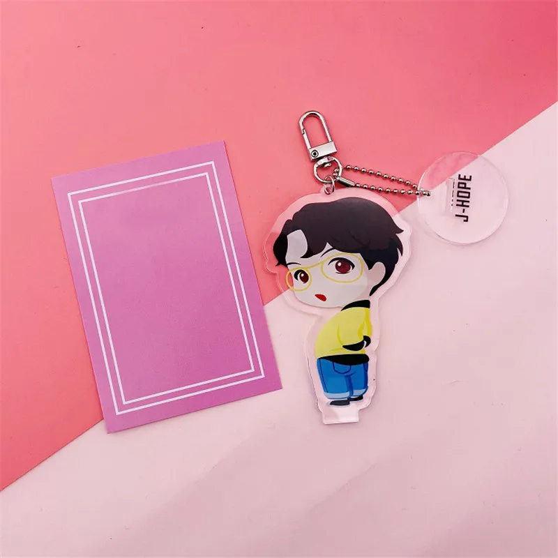 J-HOPE KPOP Bangtan мальчики аниме фигурка на акриловой подставке доска Брелок карта душа PERSONA Love Yourself JUNG KOOK JIMIN FH102 - Цвет: J-HOPE