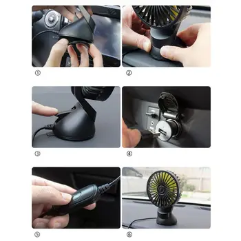 

Suction Cup Single Head Car Fan Three Speed Control USB Fan for SUV Boat Office LX9B
