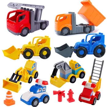 

Excavator Ladder Fire Truck Accessories Building Blocks Educational Toys for Children Compatible with Duploed Baby Toy kids gift