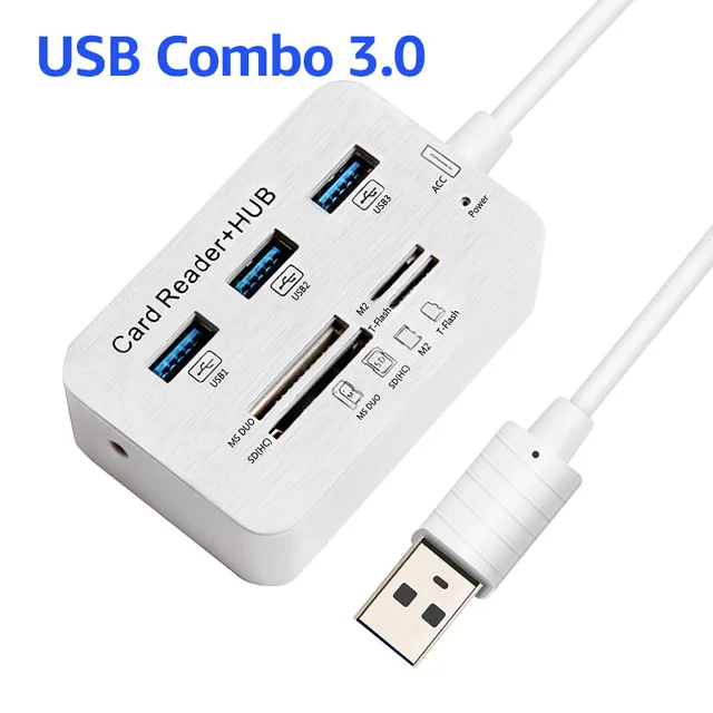 USB Hub 3.0 Высокоскоростной мульти 3 порта USB 3,0 концентратор многопортовый SD TF кардридер usb-разветвитель для Macbook Pro Air компьютер ПК ноутбук аксессуары - Цвет: USB Hub 3.0
