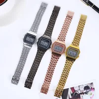 Femmes hommes unisexe montre or argent noir Vintage LED numérique sport militaire montres électronique numérique présent cadeau mâle 5