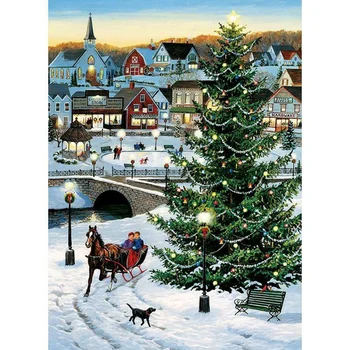 

DIY Full Drill Diamond Painting Christmas Gift Snow Christmas Tree Cross Stitch Craft Kit