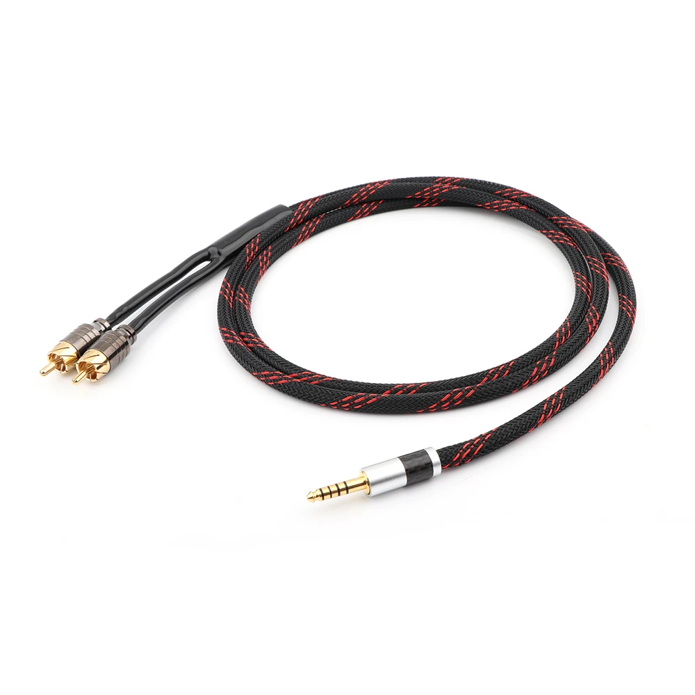 4 4mm 5 Pole Male Balanced to 2RCA Upgraded Cable For pha2a wm1a 1z zx300a Headphone Cable Optical Audio Cable