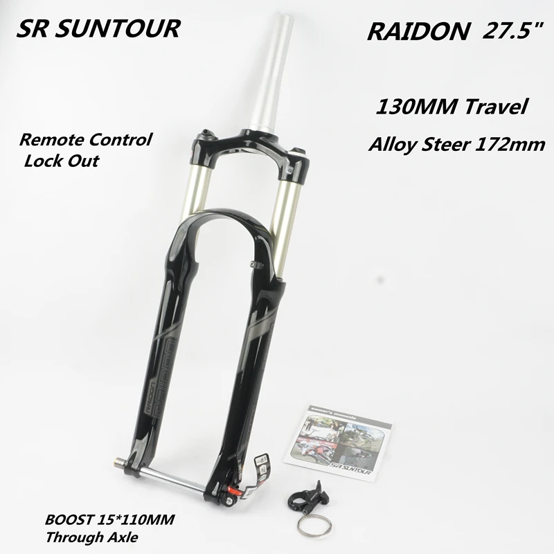 SR SUNTOUR Raidon Fork 27.5" 120mm 1-1/8"-1.5" Remote QR 15mm Matte Black 