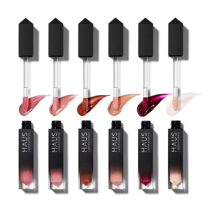 HAUS beauty блеск для губ Рождественский набор из шести многомерных оттенков по всему спектру блеска перламутровый от Lady gaga - Цвет: 6 lipgloss