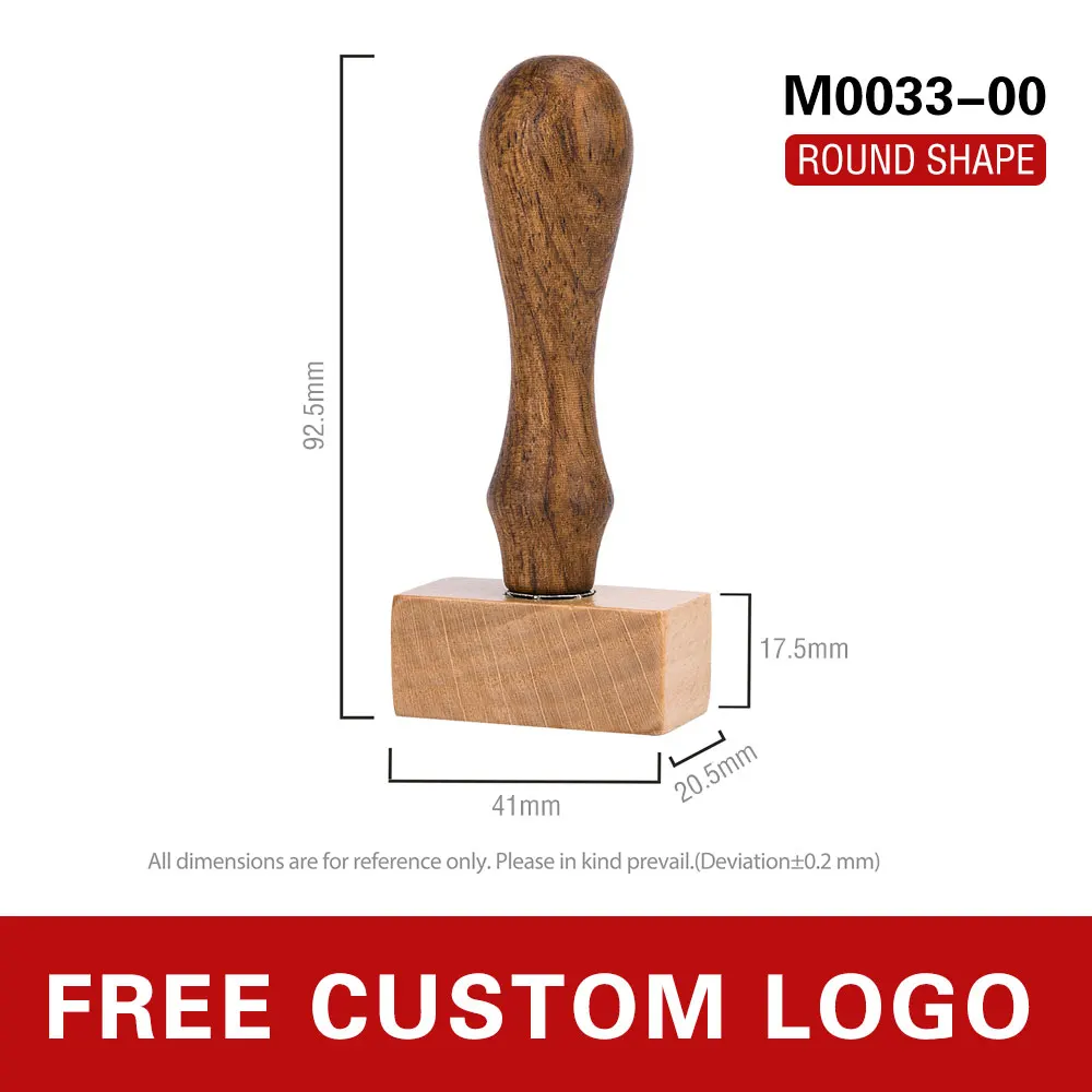 Large Wood Handle Custom Logo Stamp