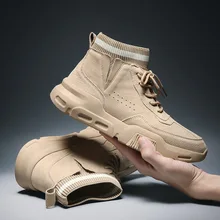 Новинка; мужские кроссовки на плоской подошве; коллекция года; сезон осень-зима; высокие прогулочные туфли; кожаные мужские кроссовки в британском стиле