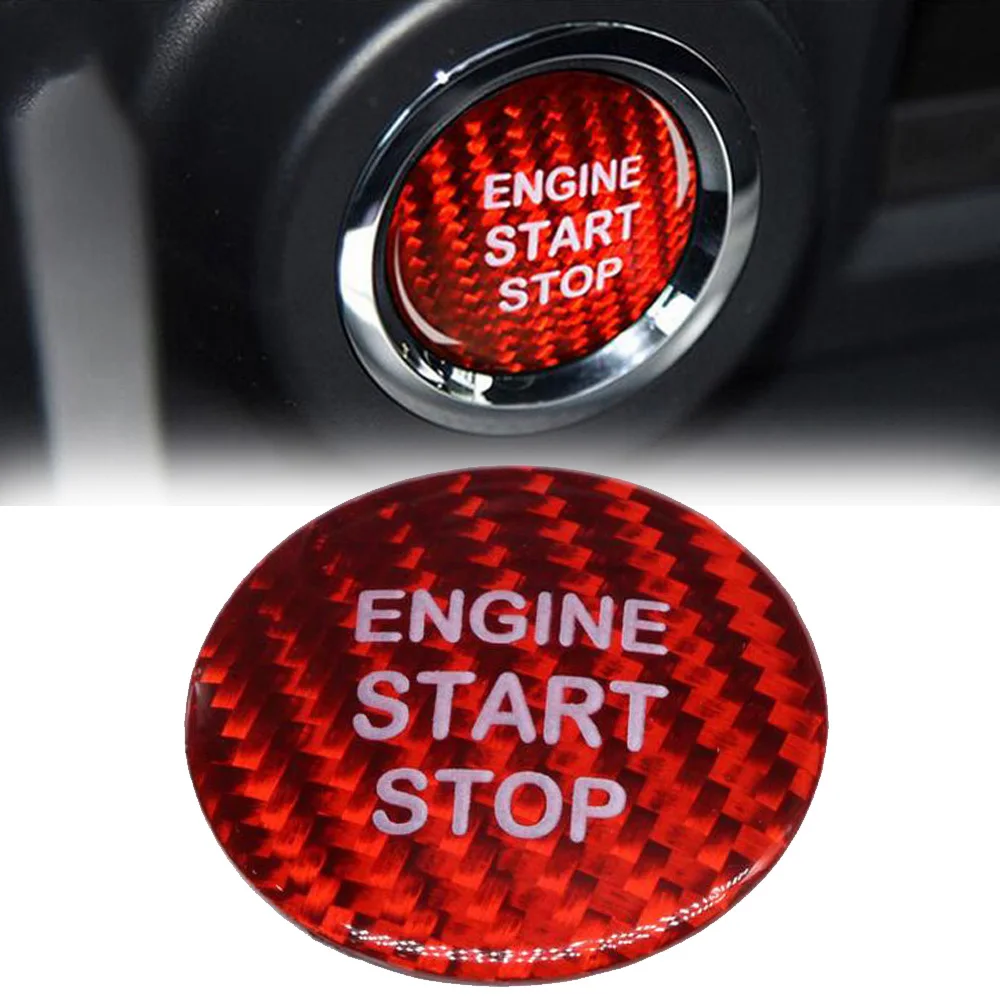 Для Toyota Alphard 15-18 Красный карбоновый двигатель кнопка декоративная накладка