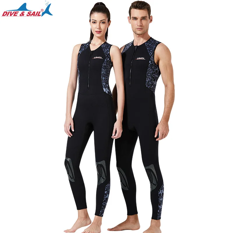 

DIVE&SAIL 1.5MM Neoprene One Piece Scuba Diving Suit Underwater Spearfishing Wetsuit Men Women High Quality Front Zip Swimsuit