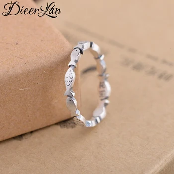 

Vintage 925 Sterling Silver Fish Rings for Women Adjustable Size Rings For Men Thai Silver Jewelry