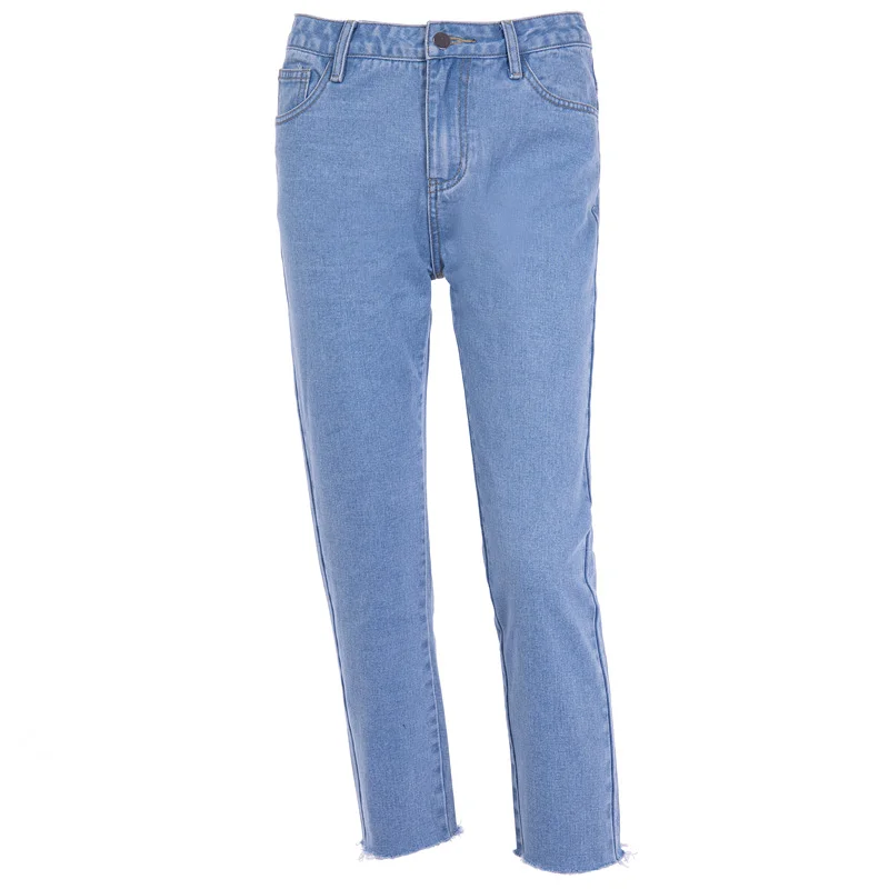 Осень Зима Новое поступление джинсы женские молния сзади светильник синие джинсы с карманами женские сексуальные прямые брюки