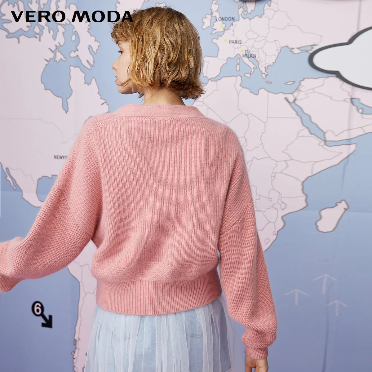 Vero Moda Женский вязаный кардиган из кроличьего меха | 319313556