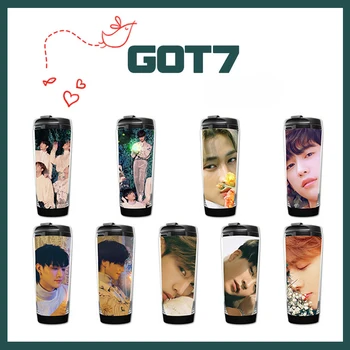 

Kpop GOT7 3rd Album <Present : YOU> Water Cup Bottle GOT7 Double Layer Plastic Tea Cup Sport Curve Cup GOT7 Fan Gift Collection