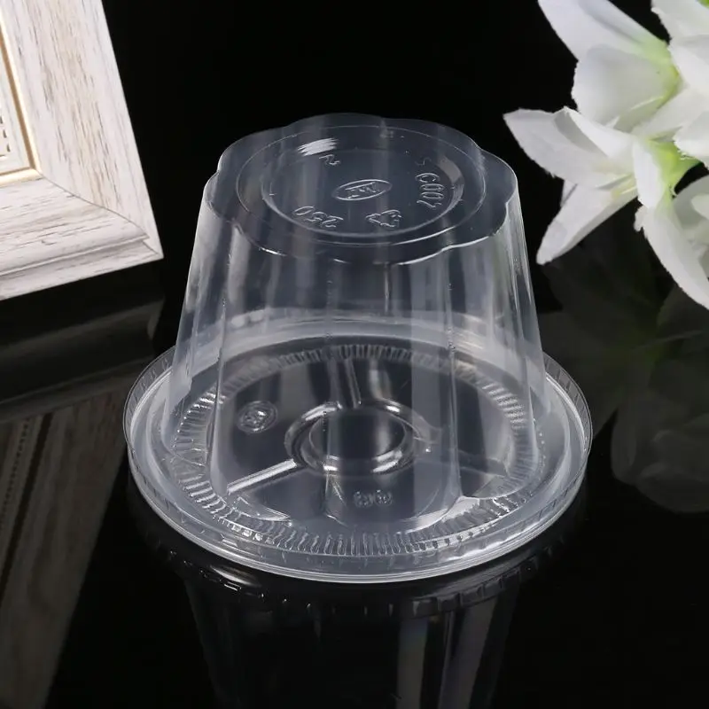 

50Pcs Disposable Cups Set Of 250ml Sauce Rippled Pot Container Jello Shot Cup Slime Storage With Lid For Ketchup