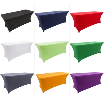

5/6/8 FT Chair Covers Stretch Spandex Table Covers Fitted Rectangular Tablecloths