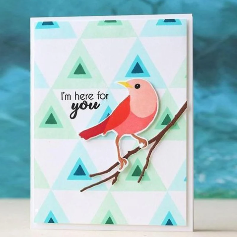 

Happy Birds Dies Cut Metal Cutting Dies for Scrapbooking Clear Stamps and Die Sets DIY Card Making Crafts Stencil Dies