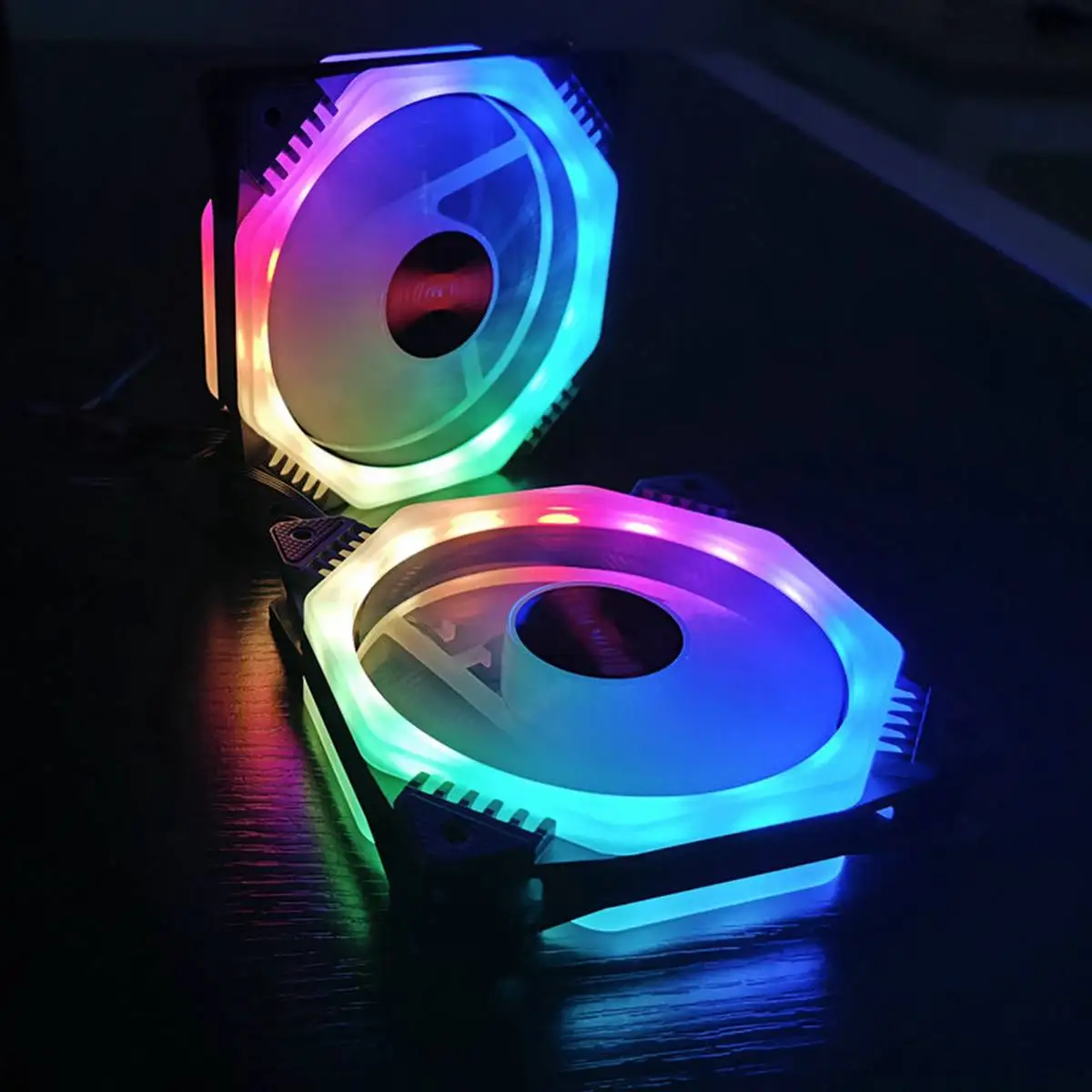 120 мм вентилятор RGB чехол для компьютера ПК Вентилятор RGB многоцветный светодиодный бесшумный дистанционный охлаждающий чехол для компьютера вентиляторы
