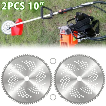 

2pcs 10 Inch 80T Brush Cutter Blade Lawn Mower Grass Eater Trimmer Head Circular Saw Blade Knife Garden Tools for Cutting Grass