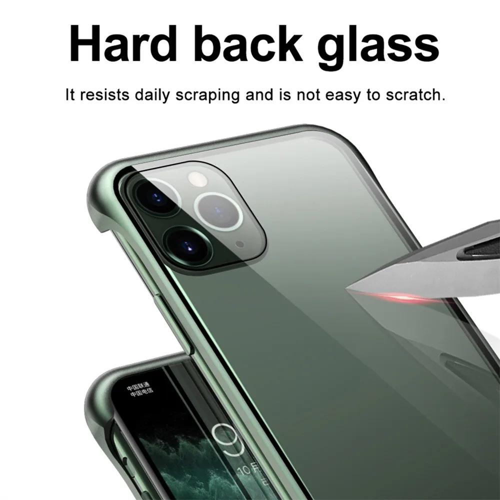 Чехол из закаленного стекла для iPhone 11 Pro Max, 6,5 дюймов, защита от падения, роскошный,, не оставляет отпечатков пальцев, суперпрочный, износостойкий
