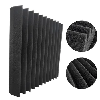 

12pcs Wedge Tiles Acoustic Foam Noise Absorbing Panels Home Background Studio Treatment Flameproof High Density Sound Proofing