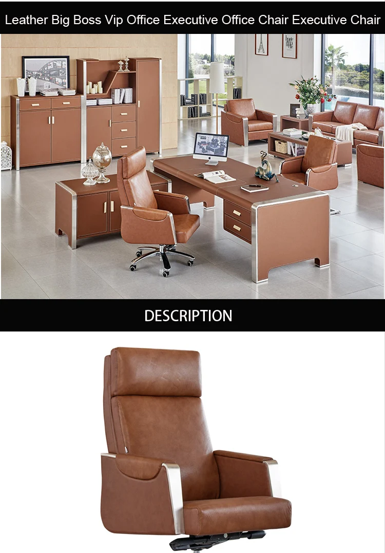 Большой Босс роскошный дом для офисных работников менеджер коричневый кожаный подвижный поворотный офисный стул Конференц-стул