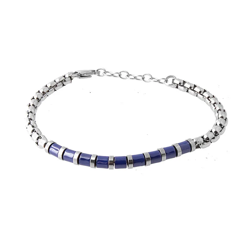 

Runda Men Fashion Ceramic and Box Chain Bracelet Bracelets Jewelry