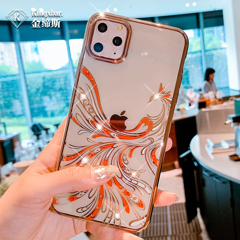 Kingxbar Роскошный чехол для телефона с бриллиантами для Apple iPhone 11/11 Pro/11 Pro Max задняя крышка с кристаллами и стразами Жесткий Чехол-сумка