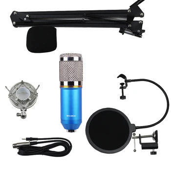 Preise Studio Aufnahme Mikrofon Blau Mit Mic Suspension Scissor Arm Stehen, Shock Mount, Pop Filter, Schaum Abdeckung, Schreibtisch Clamp