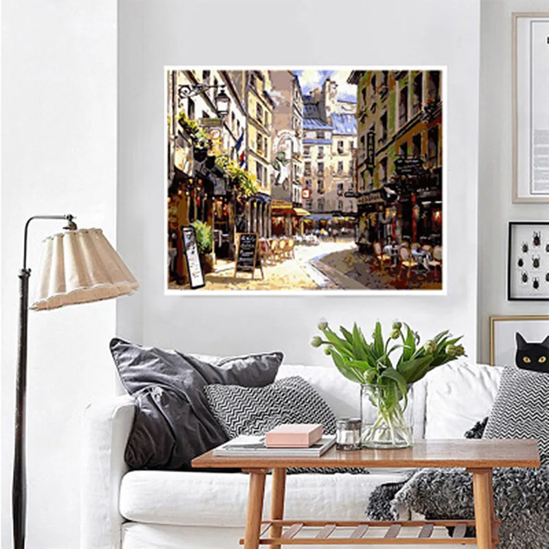 

DIY Digital Oil Painting Frameless Hand-Painted Landscape Drawing Living Room Decoration Painting Hanging Painting A334