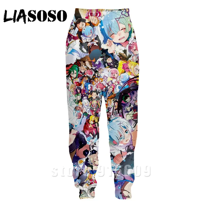 

3d Print Men Women top full length jogger kids Re Zero Rem Anime sexy loli Sweatpant rock winter Pants cartoon Sports trousers