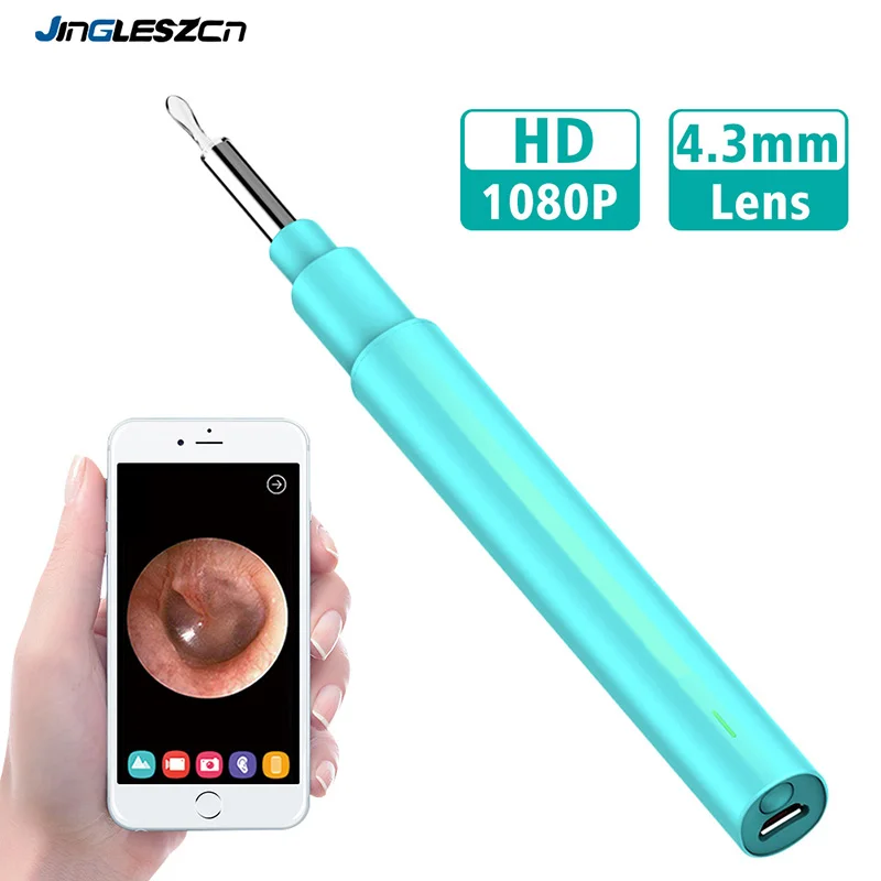 

New Arrival 4.3MM Wifi Ear Scope Ear Inspection Camera Professional Ear Endoscope Earwax Cleaning Kit With 6 LED for IOS Android