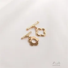 

Real 14K Gold Plated Connecting buckle four leaf clover plum OT buckle bracelet buckle necklace buckle jewelry material