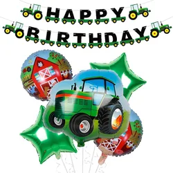 Farm Party Supplies Tractor Balloon Paper Garland Banner Set for Children Kids Birthday Decoration