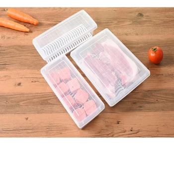 

1PC Multifunction Kitchen Storage Refrigerator Crisper Drain Box Vegetables Fruit Food Sealed Storage Keep Fresh Container Box