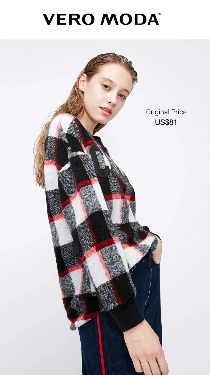 Vero Moda уличная толстовка с капюшоном и принтом в клетку с открытыми плечами | 318333519