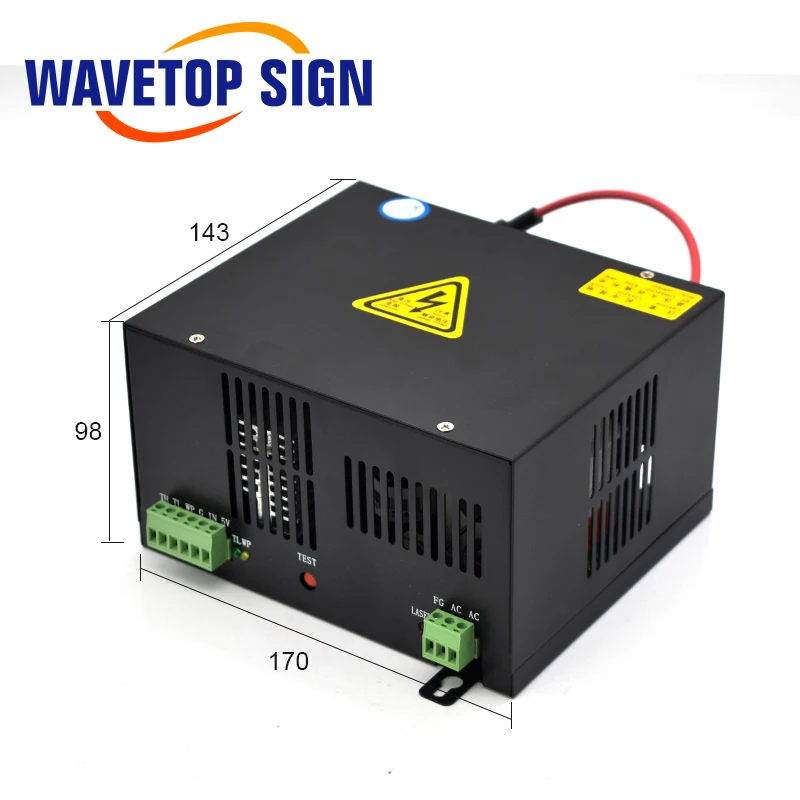 WaveTopSign 50 Вт СО2 лазерный источник питания HY-T50 соответствует 50 Вт лазерной трубке для лазерной резки и гравировки